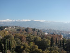 Sierra Nevada, von der Alhambra aus gesehen