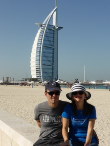 Am Strand von Jumeirah mit dem Burj Al Arab
