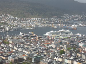 Blick auf Bergen in Norwegen / view on Bergen, Norway