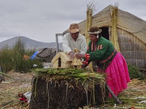 Peru, Schilfinselmodel, Titicacasee, Uru