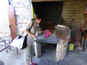 fresh bread out of the stone stove