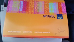 very personal snackbox on our Air Baltic flight